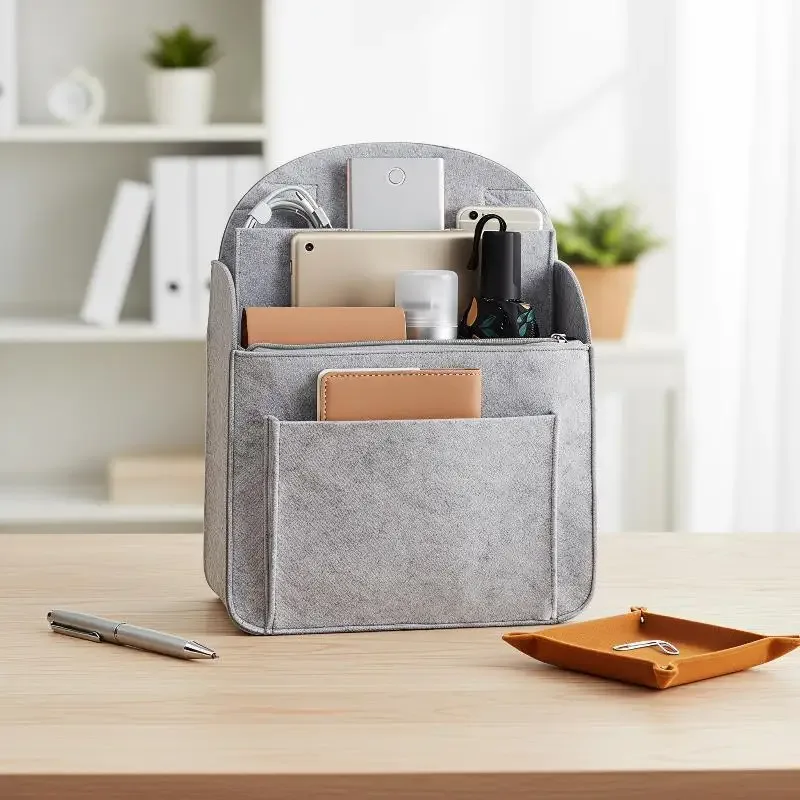 organisateur de sac à dos en feutre, insert multi-compartiments, doublure de sac, grande capacité, séparateur léger pour le voyage, l'école et le rangement