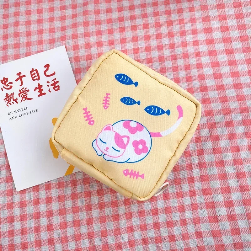 sacs de rangement pour serviettes hygiéniques pour femmes, petits étuis à cosmétiques pour femmes, voyage, étanche, poudre, ours mignon, lapin, rouge à lèvres, porte-monnaie