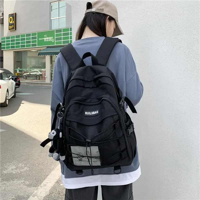 sac à dos tendance en corde croisée pour femme, version coréenne, style japonais, sac à dos double épaule pour étudiantes et jeunes filles