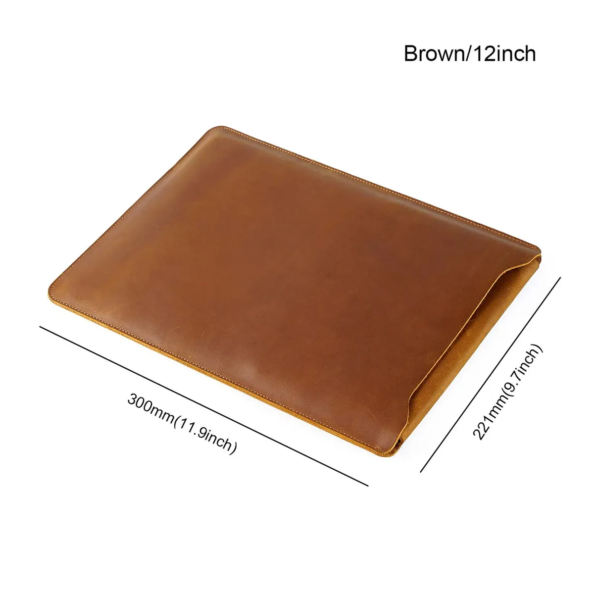 housse de protection matelassée en cuir de vache pour ordinateur portable, étui personnalisé pour macbook pro 12 "13" 14 pouces