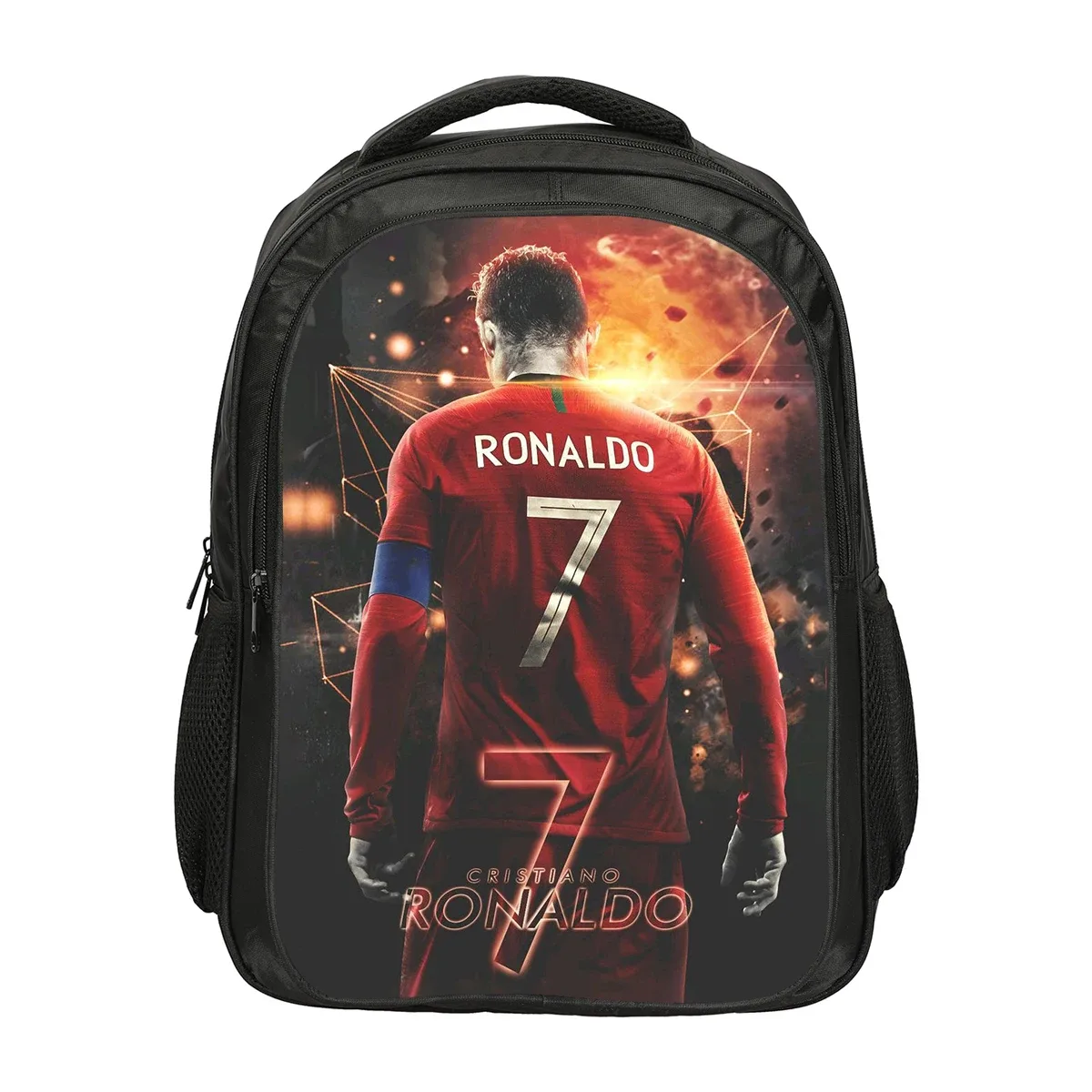 sac à dos double couche ronaldo cr football star, sacs d'école, sac à dos de sport, sac à dos de voyage de grande capacité