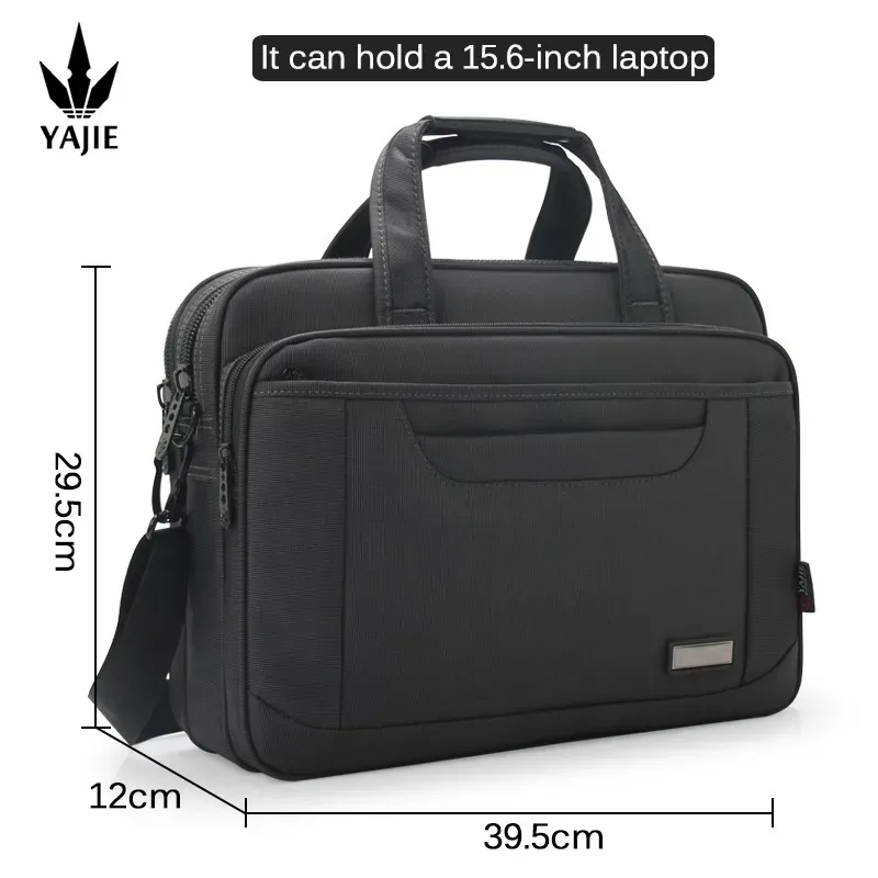sac à main en toile de grande capacité pour homme, sacoche d'affaires pour ordinateur portable de 15.6 pouces