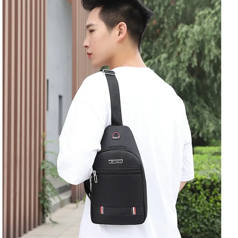 sac de poitrine pour homme, sac messager à une épaule, sac de poitrine décontracté en tissu oxford, élégant et simple, sac à dos portable pour homme