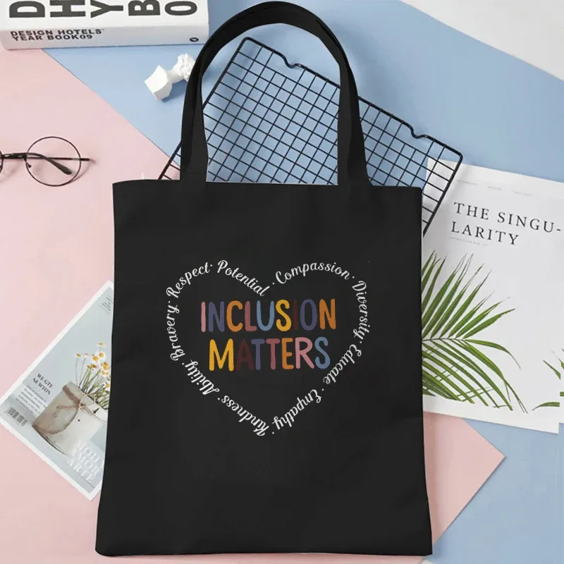 sac fourre-tout en toile de grande capacité pour femme, sac à provisions initié harajuku, supermarché de sensibilisation au tisme, compte plongeant, mode