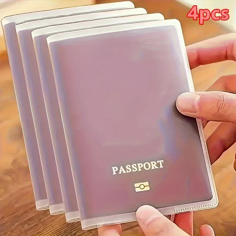 2/4 porte-passeports transparents, plusieurs emplacements pour cartes, protection de documents durable et résistante aux rayures pour les voyages