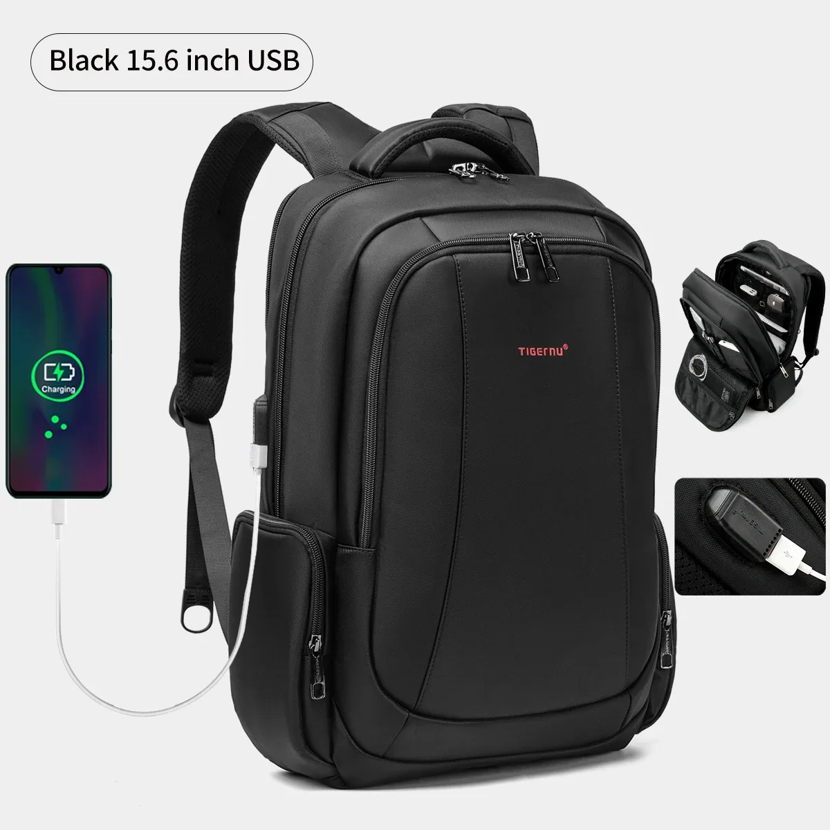 tigernu sac à dos en nylon imperméable femme hommes sac à dos pour 15.6 ordinateur portable sac pour ordinateur portable mochilas sacs à dos scolaires sac mâle sac à dos