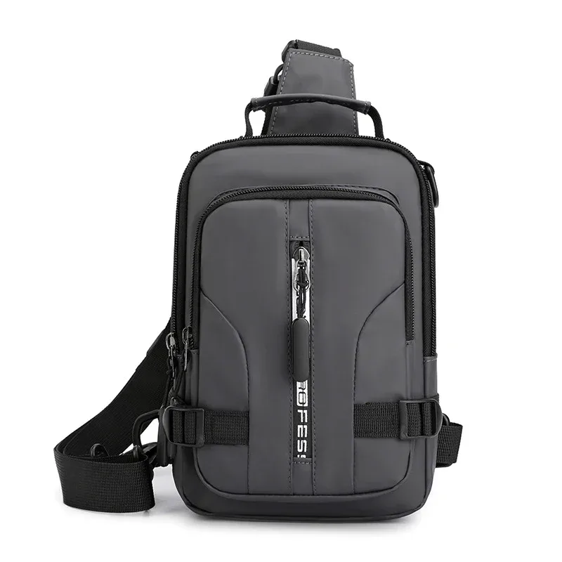 hommes mini sac à dos fronde bandoulière sac à bandoulière sac à dos avec port de chargement usb voyage nylon mâle côté messager poitrine sac pack