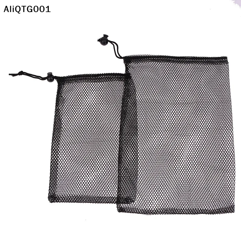 sac à cordon en maille de nylon durable polyvalent noir pour la maison voyage activités de plein air pochette de rangement du linge avec sac de trucs