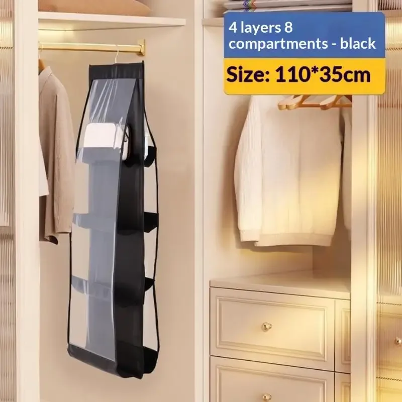 organiseur de sacs suspendus multi-couches et peu encombrant - matériau non tissé durable, pour sacs à main, portefeuilles et accessoires
