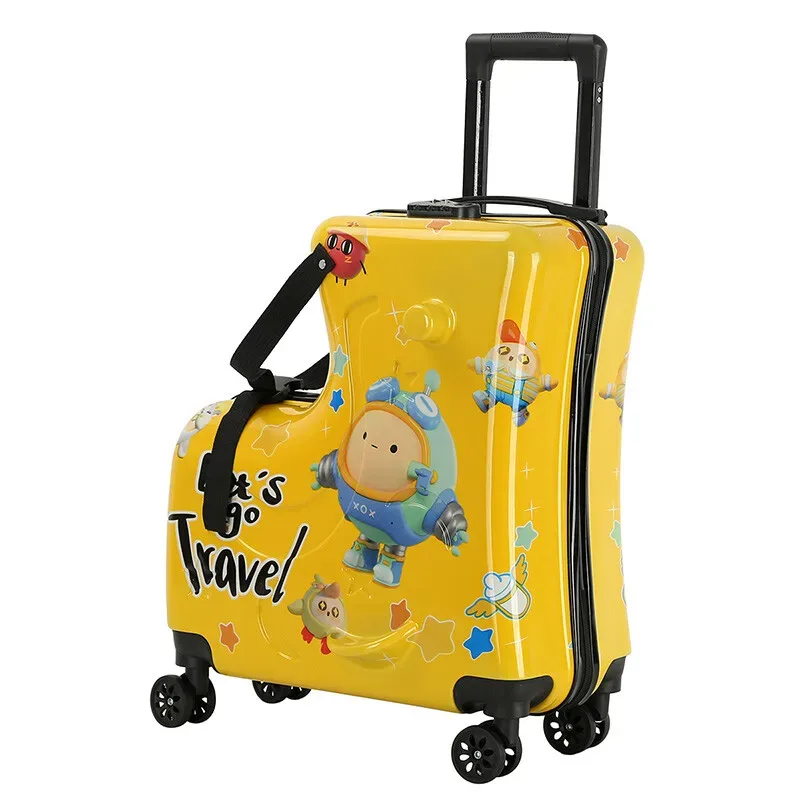 nouvelle valise à main de dessin animé 20 pouces-bagage à serrure tsa pour enfants avec roues silencieuses, sac à main léger pour avion garçons et filles