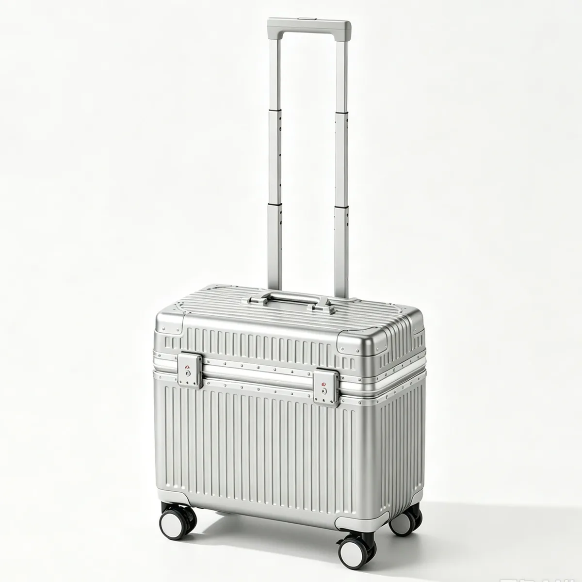 valise à ouverture par le haut 18 pouces, bagage cabine de voyage à roulettes, coque rigide en pc avec cadre e