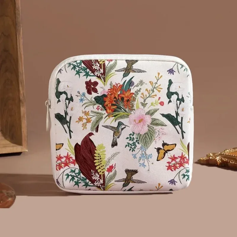 sac de maquillage cosmétique créatif, porte-monnaie de grande capacité, sac pour serviettes hygiéniques, mini organisateur de câbles de données portables pour femmes et filles