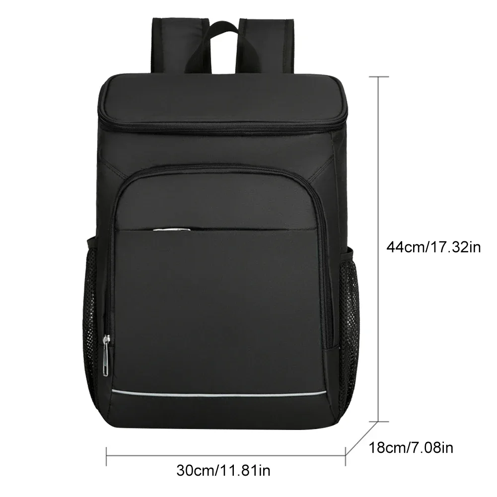 grand sac à dos isotherme pour pique-nique, sac isotherme thermique, sac à bière de plage, sac à fermeture éclair, sacs à bento à clics de camping, 24l