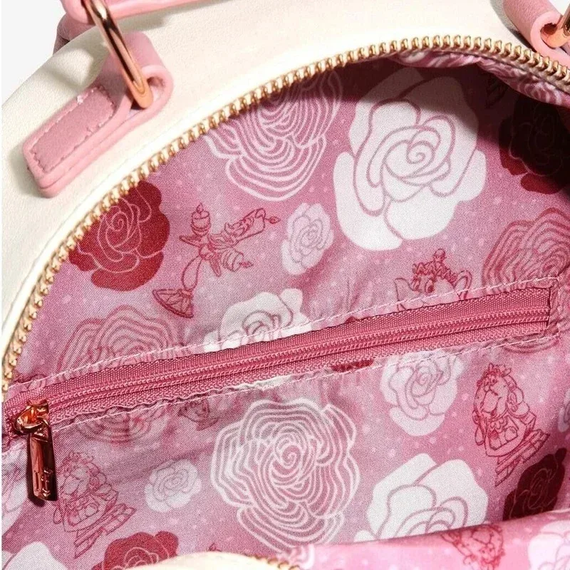 sac à dos miniature loungefly la belle et la bête à motif floral, sac à bandoulière, sac de voyage, sac à dos pour étudiant, cadeau d'anniversaire