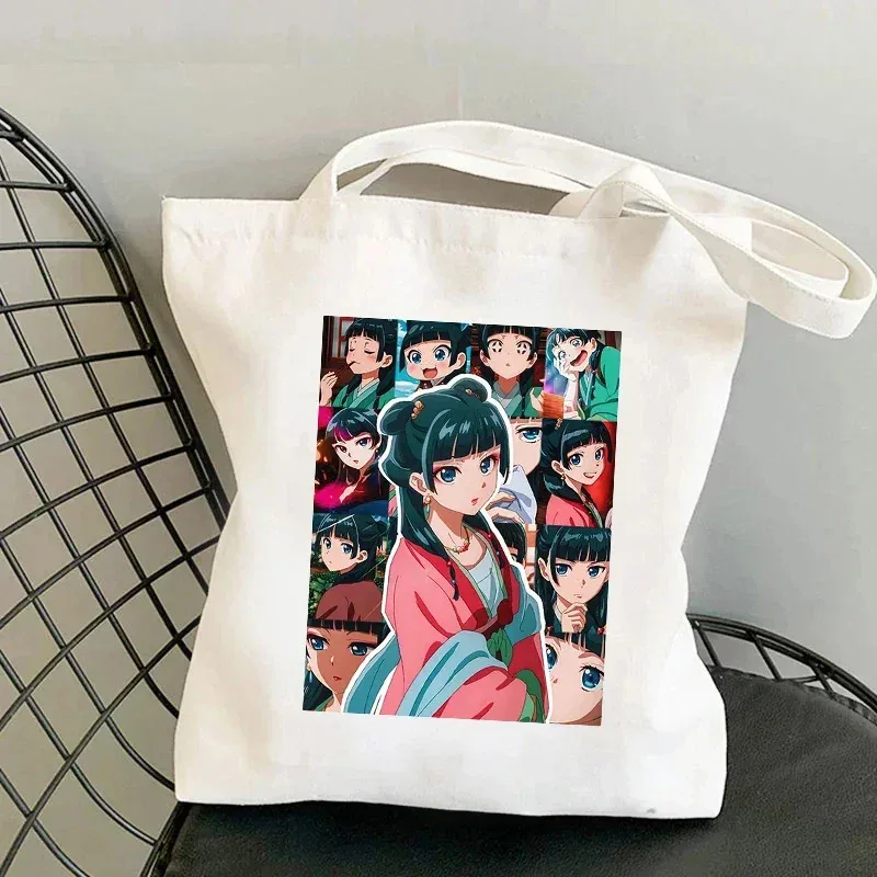 sac à bandoulière en toile anime the apothecary diaries, fourre-tout de voyage de grande capacité, sacs de shopping écologiques, cadeau de fête cosplay