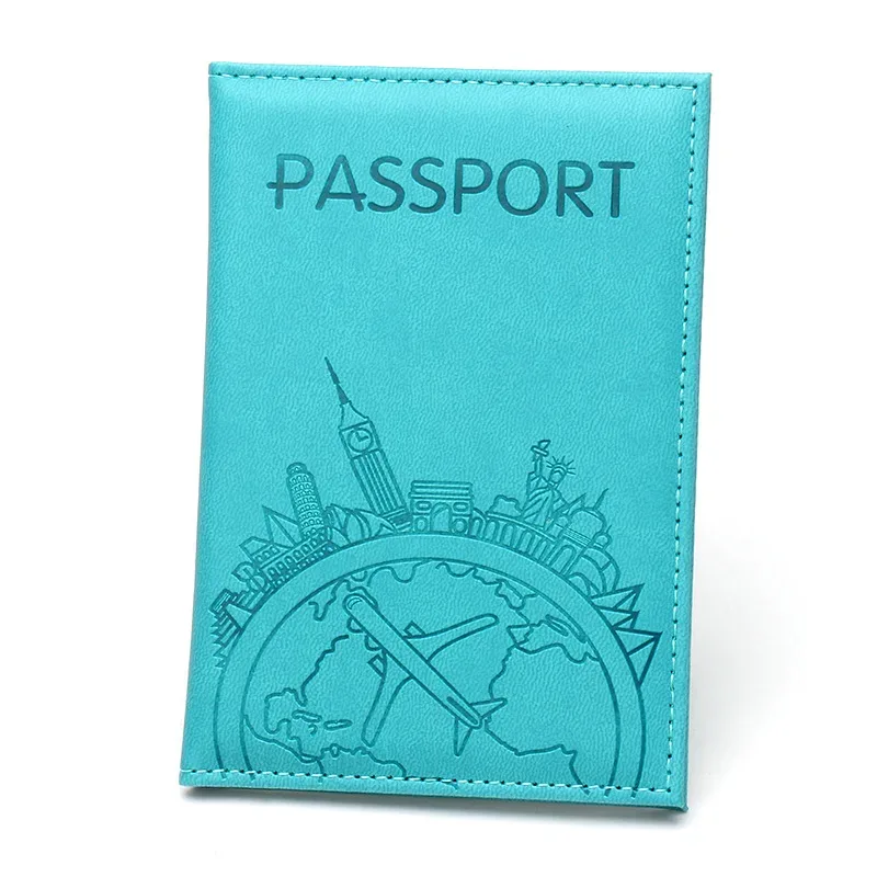 porte-passeport imprimé vol mondial, couverture de passeport en cuir, étui léger pour passeport d'avion, porte-carte d'identité, porte-billet d'avion