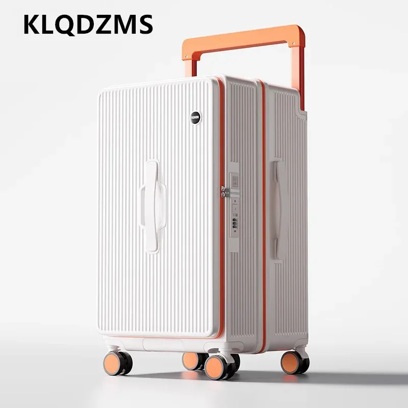 klqdzms bagage roulant capacité surdimensionnée boîtier de chariot abs + boîte d'embarquement pc 20 "24" 26 "28" 30 "32 pouces valise de voyage pour femmes