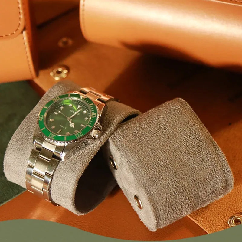 boîte de montre portable de voyage avec nom personnalisé, sac de rangement de montre vintage de luxe en cuir pu, emballage de montre gravé, boîte de rangement cadeau