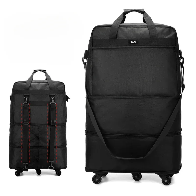 2025 nouveau sac de bagage à main pliable et extensible, sac de voyage à roulettes universel, grande capacité, étanche, pour affaires