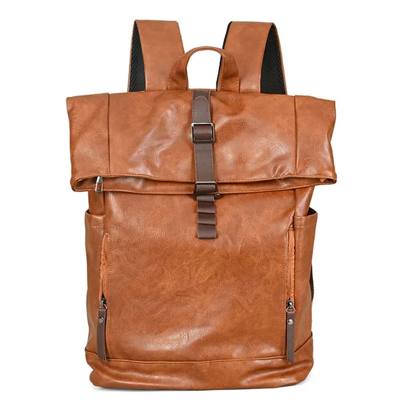 sac à dos en pu pour hommes, grande capacité, voyage en plein air, déplacements, camping, randonnée, sac à bandoulière, voyage d'affaires, ordinateur portable, collège, cartable