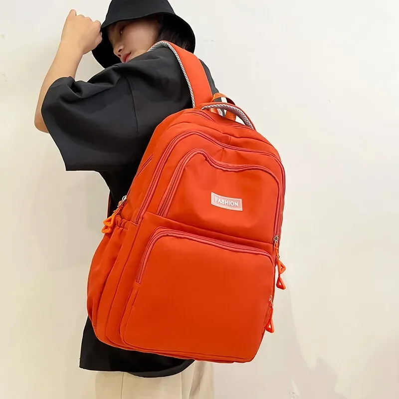 sac à dos décontracté de grande capacité pour collégiens, grande taille, pour filles, simple, couleur unie, voyage, sport, en vente