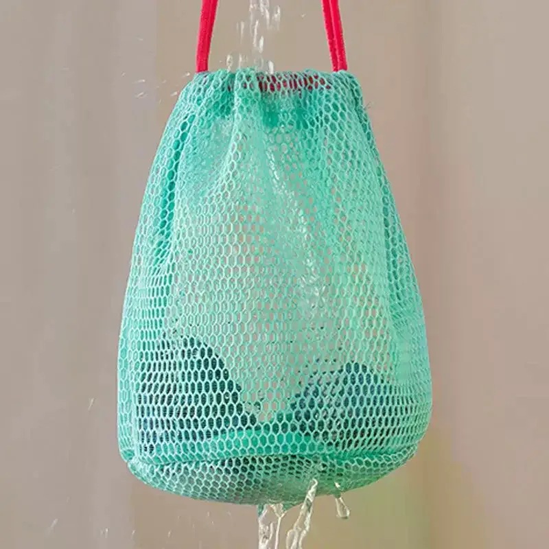 pochette de rangement en maille de nylon avec cordon de serrage, sac de voyage polyvalent pour produits numériques, organisateur de maquillage et cosmétiques, pour l'extérieur