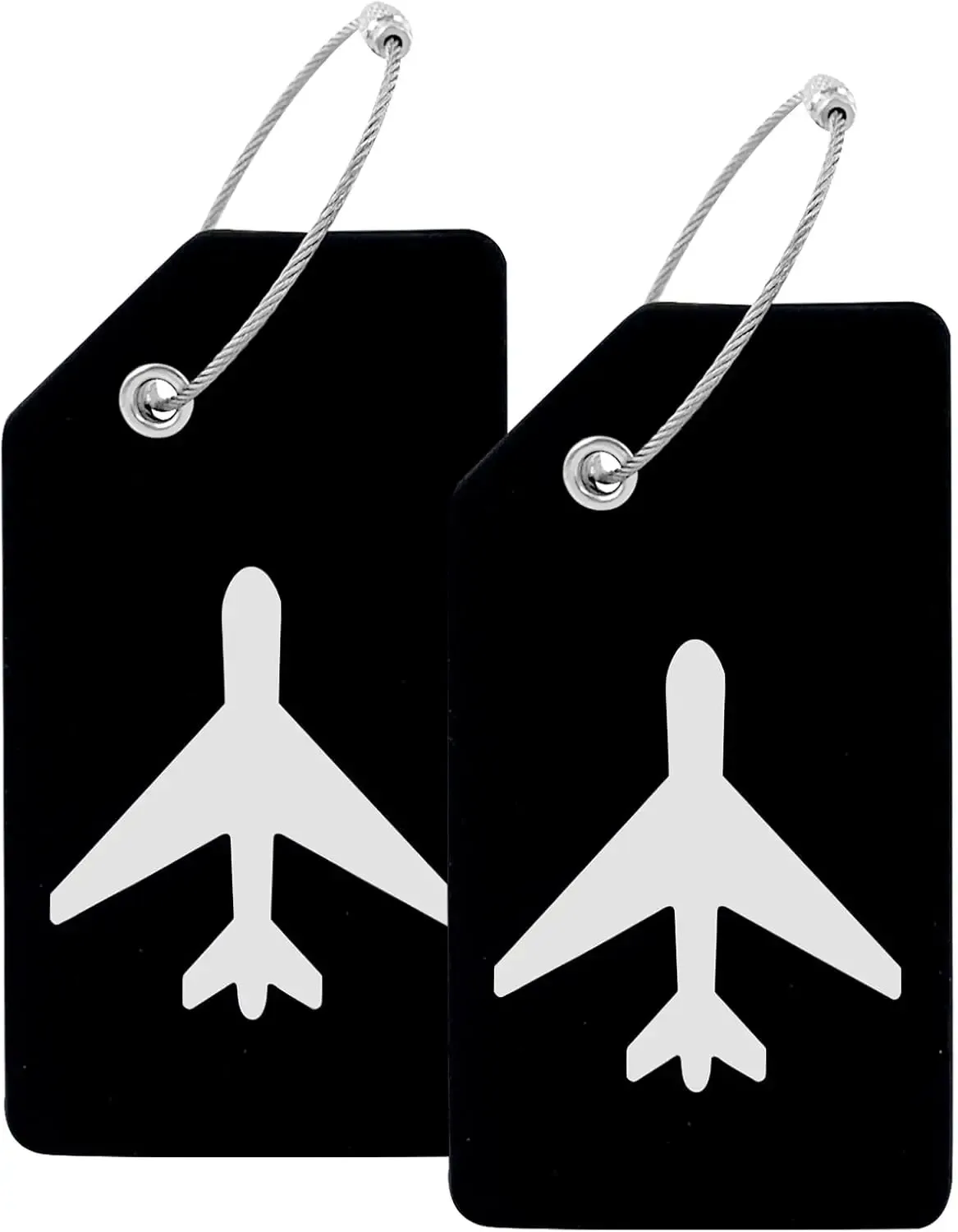 lot de 2 étiquettes de bagage en silicone pour valises, étiquettes de voyage pour bagages avec carte d'identification nominative et confidentialité