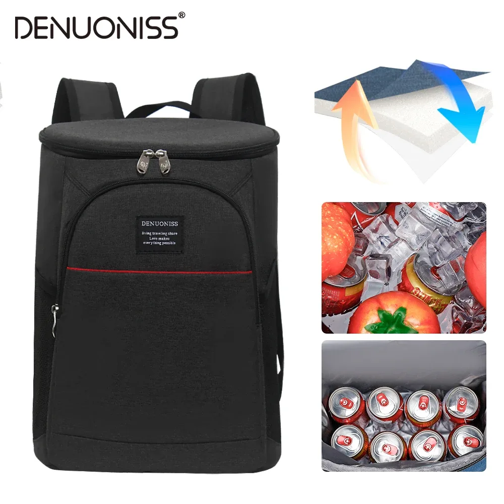 DENUONISS 20L sac à dos isotherme thermique multicouche sac à dos isolé étanche sac anti-fuite pique-nique en plein air et ouvre-bouteille