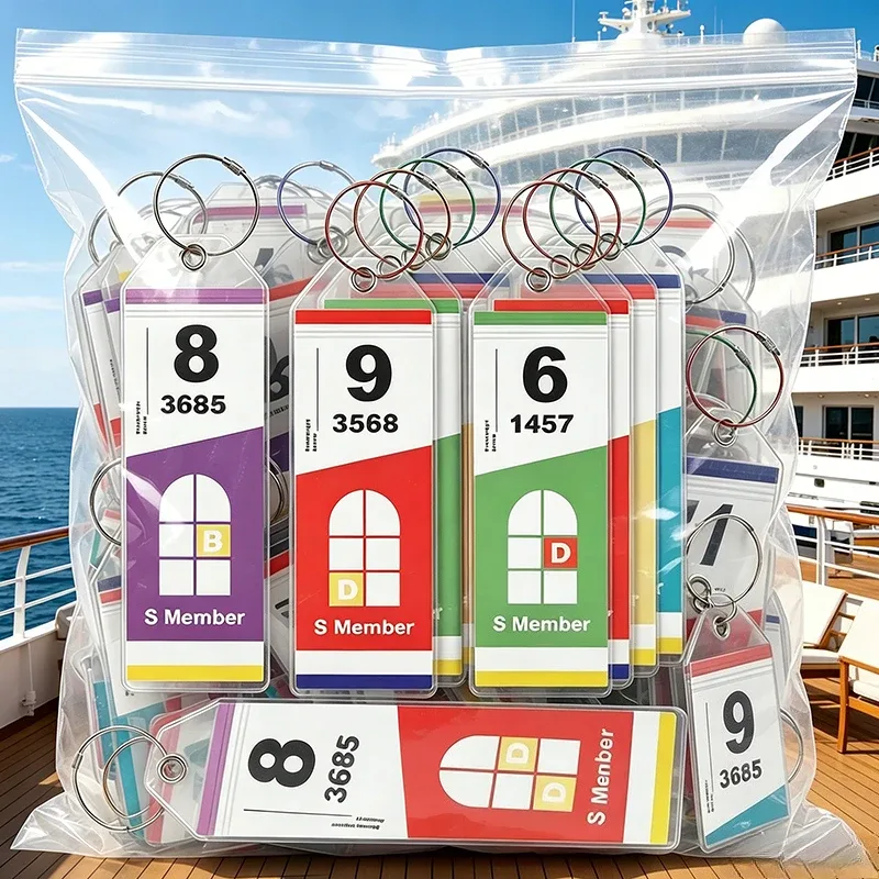 20 étiquettes de bagages en pvc, étanches, avec fermeture éclair et boucles en acier inoxydable, pour les voyages en croisière royal caribbean