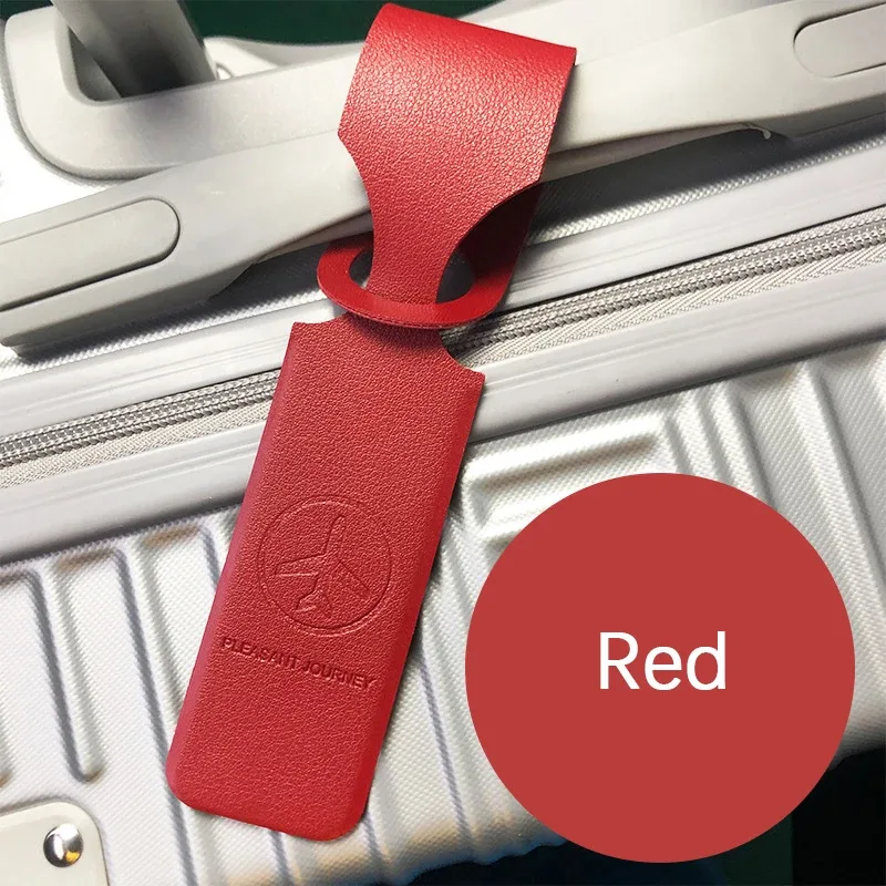 étiquette de bagage en cuir pu, identificateur de valise portable, étiquette de bagage pour l'embarquement, porte-nom, adresse, accessoires de voyage