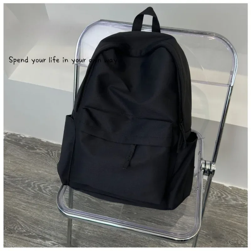sac à dos de style coréen, simple et uni, pour filles, étudiantes du secondaire et du collège, grande capacité, unisexe