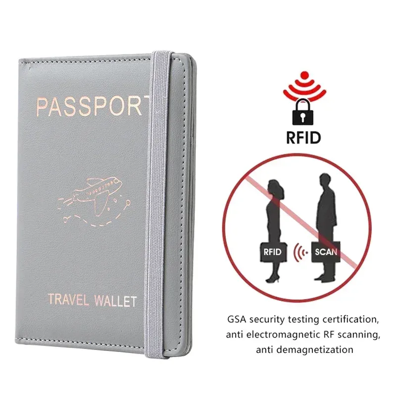 Porte-passeport étanche, étui de voyage en cuir PU, portefeuille pour cartes de crédit, mignon livre de passeport pour femmes/hommes