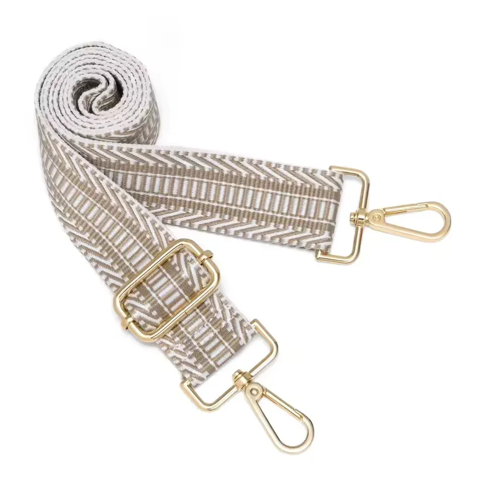 sangle de sac tissée de luxe, large et réglable, pour sac à bandoulière, accessoires de sac à main avec boucle dorée