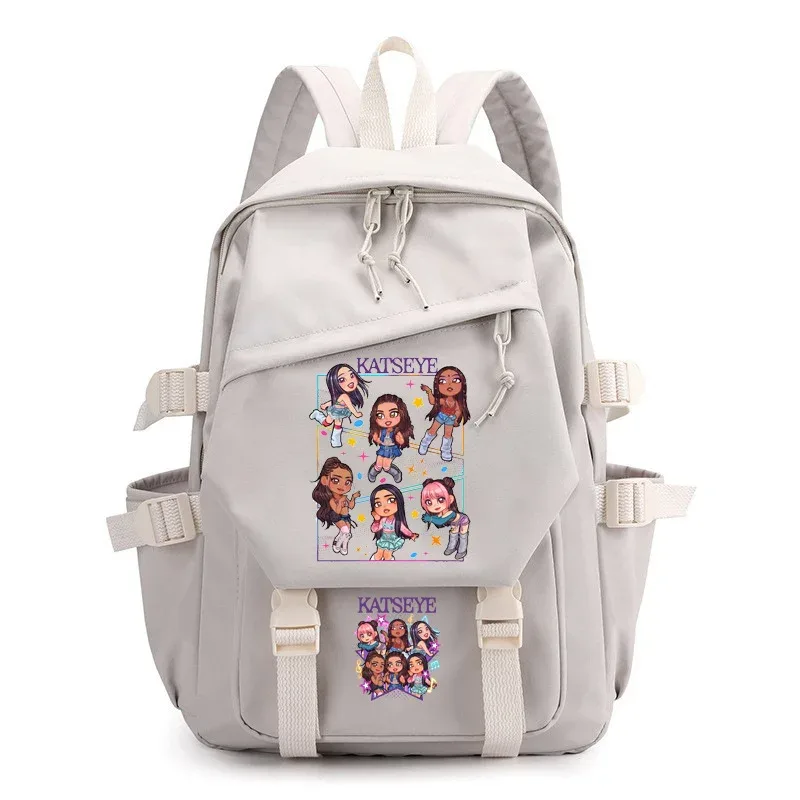 sac à dos imprimé katseye du groupe de filles coréennes, sac à dos léger en toile pour étudiants, sac à dos scolaire de haute qualité, vente chaude