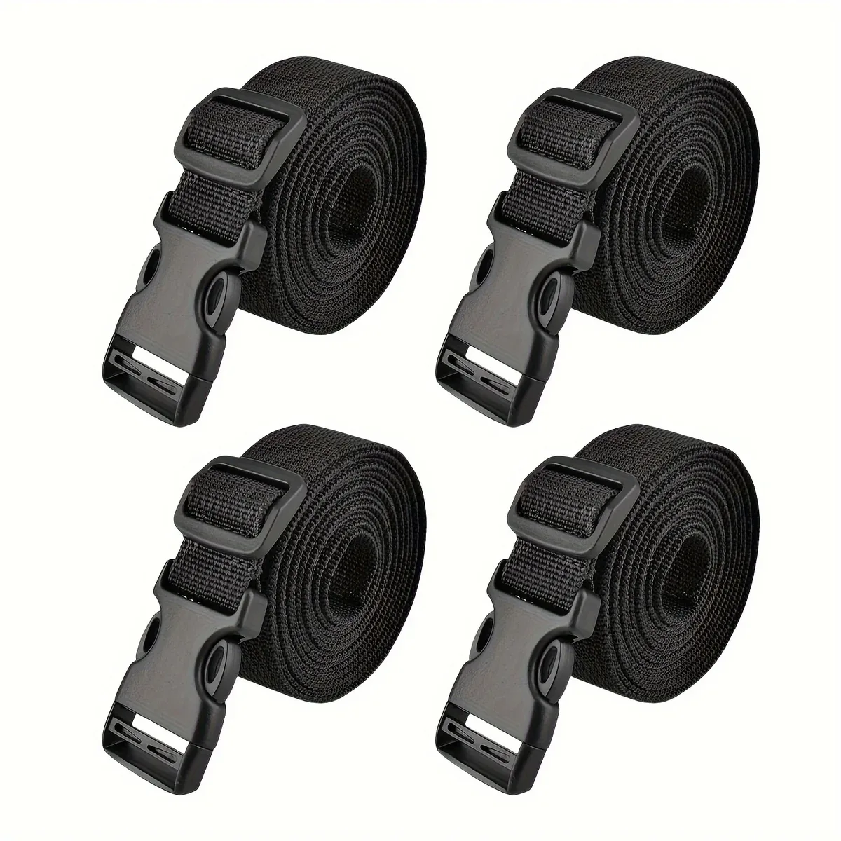 Sangles de bagages réglables (4 pièces), attaches en nylon réutilisables pour valise, emballage de voyage, porte-vélos, tente, sac à dos, fixation de cargaison