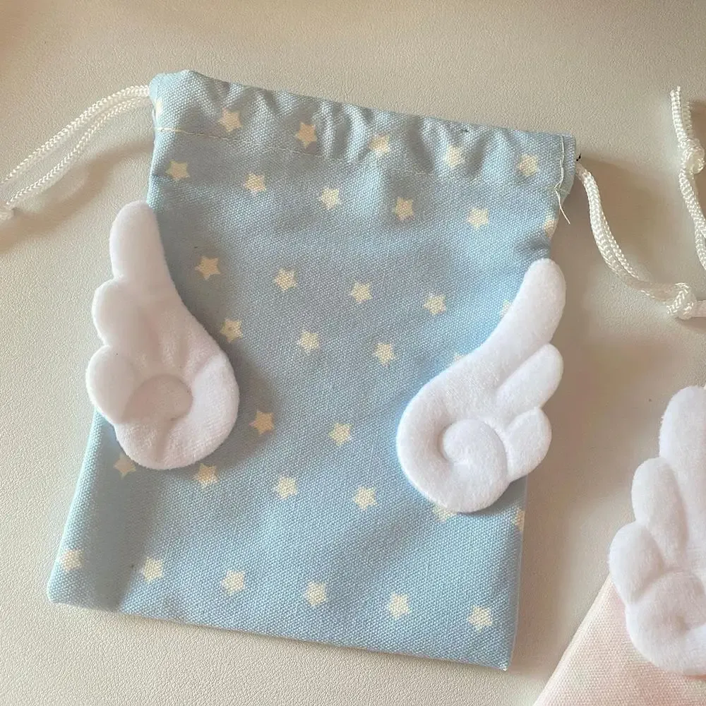 ins – sac de rangement ailes d'ange étoile, sac de rangement portable à la mode, sac à cosmétiques à cordon de serrage, fourre-tout de voyage, pochette en toile