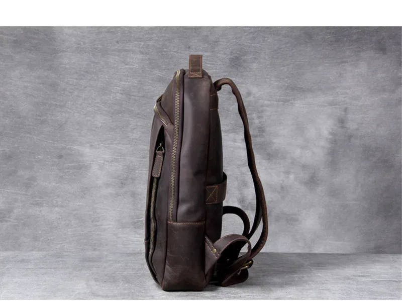 pndme vintage simple crazy horse peau de vache en cuir véritable hommes femmes sac à dos grande capacité sac à dos pour ordinateur portable sacs de voyage