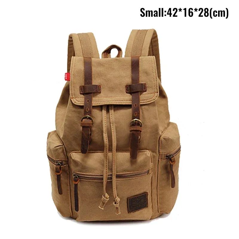 sac à dos rétro en toile pour homme, adapté pour ordinateur portable 14 pouces, vintage, résistant à l'usure, café, livraison au goutte-à-goutte, 36-55l