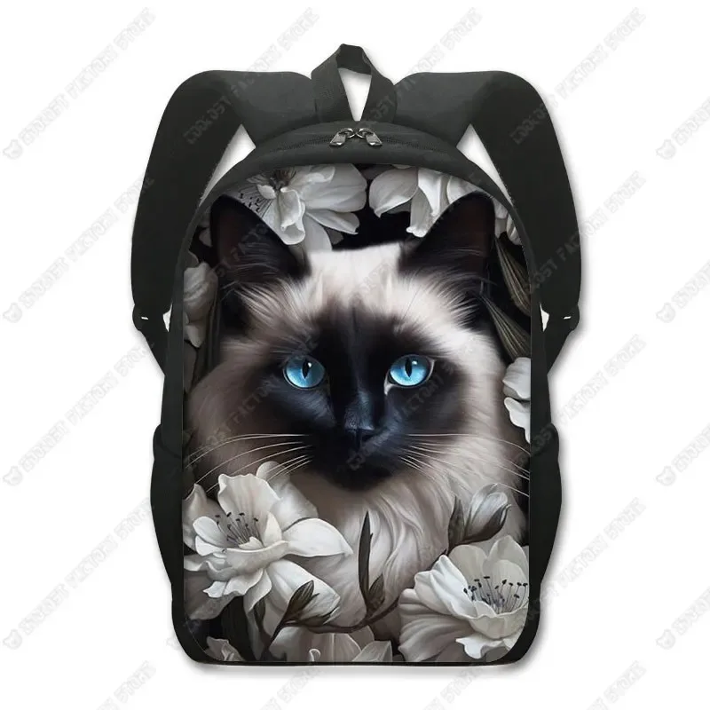 sac à dos chat mignon chat persan/siamese, sacs d'école pour enfants pour adolescents, chat britannique écossais, sacs à dos pour ordinateur portable, sac de livre chaton