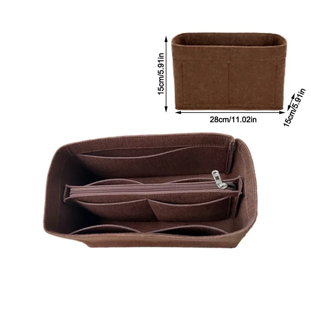 sac d'insertion en feutre multi-poches avec fermeture éclair, organisateur de sac à main grande capacité, sac intérieur pour lv speedy25/30/35/gentlewoman