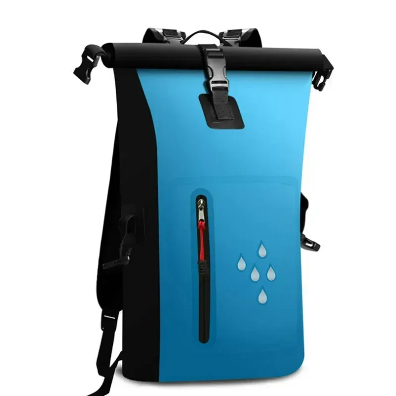 sac à dos étanche avec fermeture à roulettes robuste, sac de natation avec poche frontale à fermeture éclair pour kayak, camping, pêche, voyage mochila