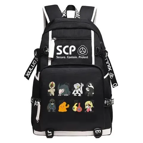 scp-sac à dos avec usb pour étudiants, cartable de voyage