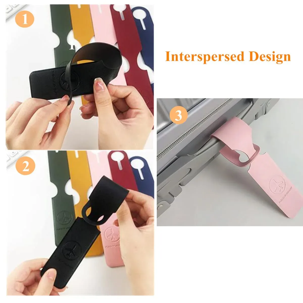 étiquettes de valise de voyage en cuir pu, 6 paquets, 6 couleurs, étiquettes nominatives pour bagages, pour femmes et hommes, utilisation de voyage d'affaires
