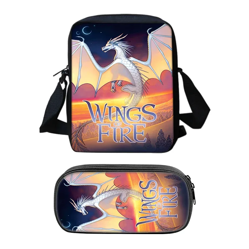 ensemble de sacs de téléphone wings of fire, sac à bandoulière avec sac initié, étui à crayons, boîte à crayons pour étudiants, meilleur cadeau, 2 pièces