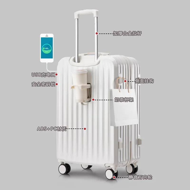 valise à roulettes compacte pour femme, 20/22/24 pouces, avec roues pivotantes, serrure à combinaison durable, idéale pour les étudiants