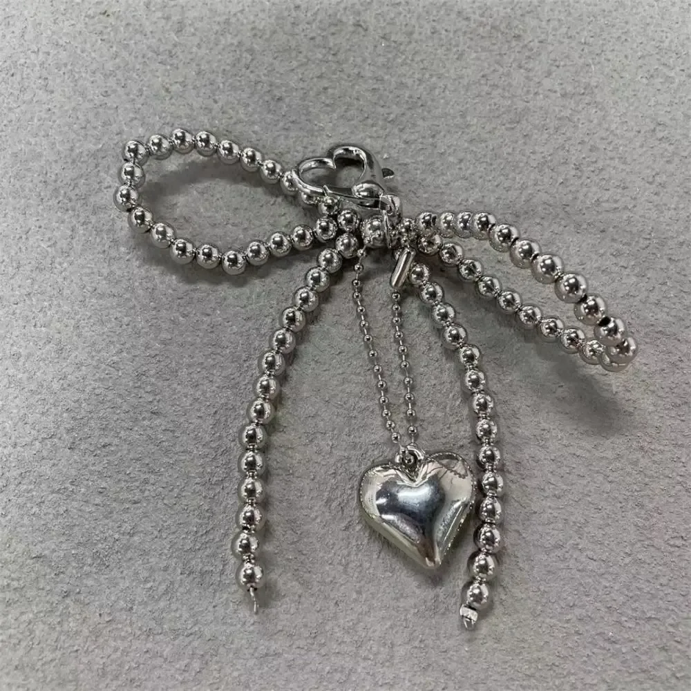 porte-clés créatif en cuir brcorporelle avec nministériels d en perles, long pompon, amour, cœur, pendentif pour sac à dos, breloques faites à la main, cadeau décoratif, y2k