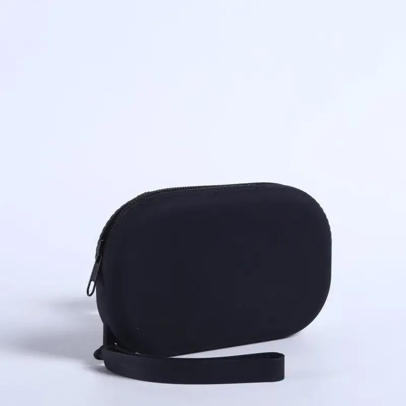 pochette en silicone à fermeture éclair lisse pour écouteurs, portefeuille, organisateur de cosmétiques, porte-monnaie pour femmes et filles