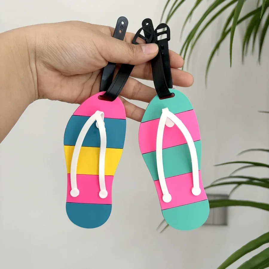 1/2 pièces chaussures de vacances étiquettes de bagages valises en silicone étiquettes d'identification bagages anti perte étiquettes d'embarquement accessoires de voyage pour hommes et w