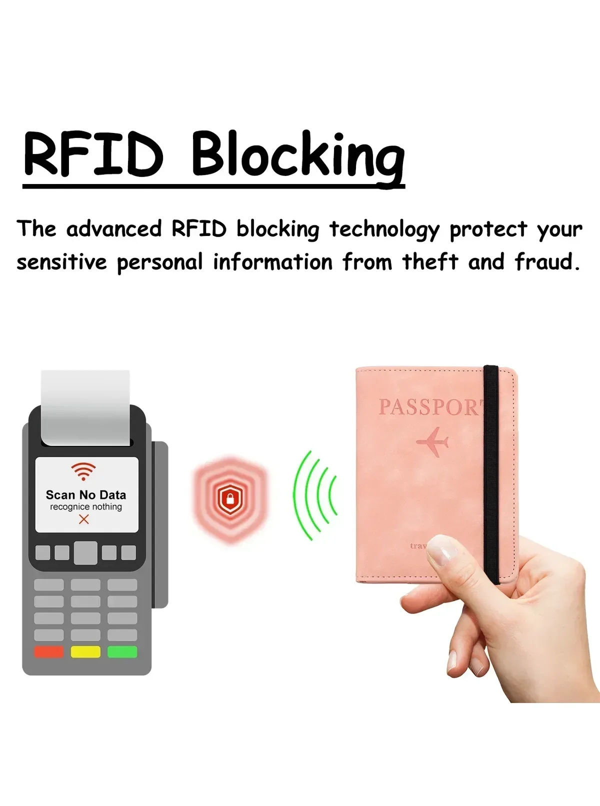 étui à cartes en cuir bloquant rfid, porte-passeport, portefeuille, accessoires de voyage pour femmes et hommes