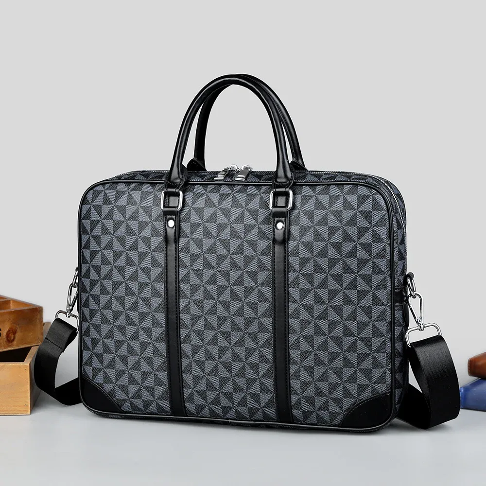 nouvelle mode de luxe en cuir pu affaires hommes porte-documents hommes messager sac à main ordinateur portable concepteur mâle épaule